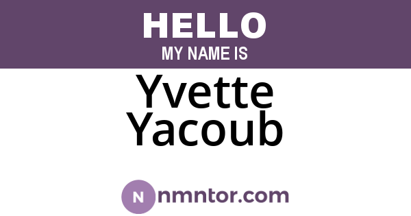 Yvette Yacoub