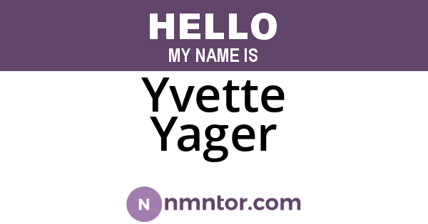 Yvette Yager