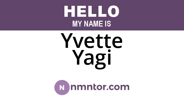 Yvette Yagi