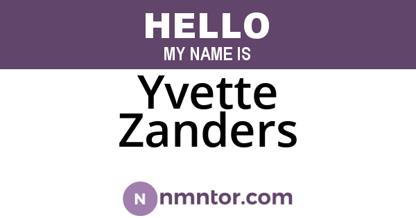 Yvette Zanders