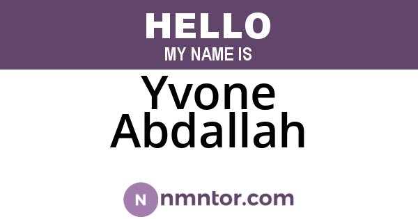 Yvone Abdallah