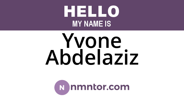 Yvone Abdelaziz