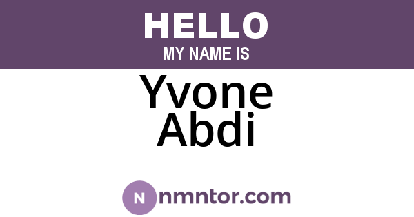 Yvone Abdi