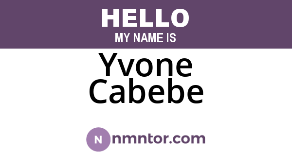 Yvone Cabebe