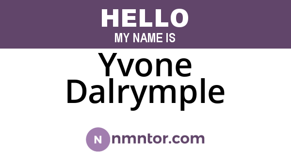 Yvone Dalrymple