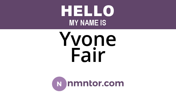 Yvone Fair