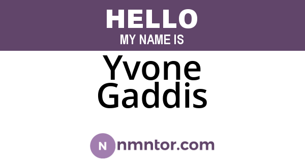 Yvone Gaddis