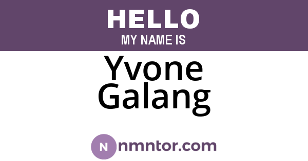 Yvone Galang
