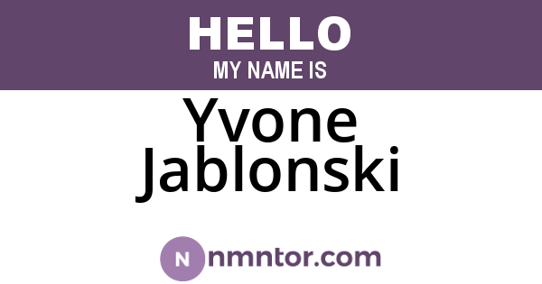 Yvone Jablonski