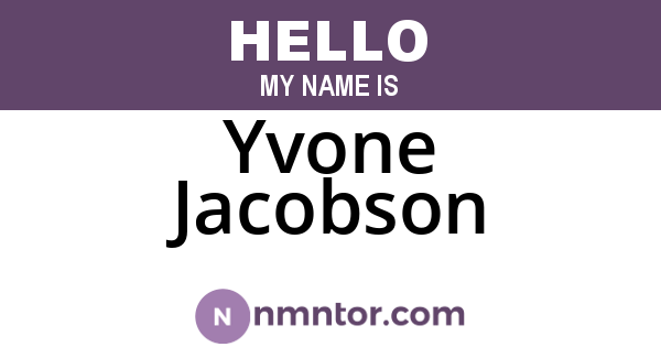 Yvone Jacobson