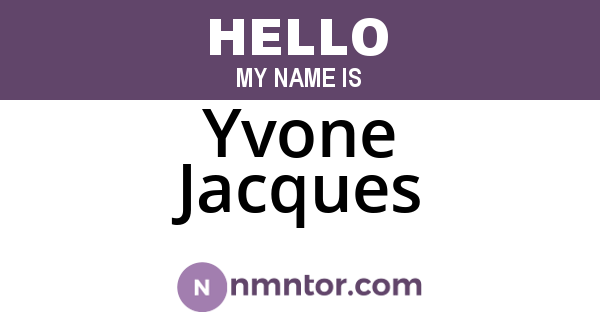 Yvone Jacques