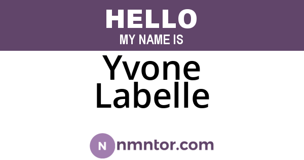 Yvone Labelle