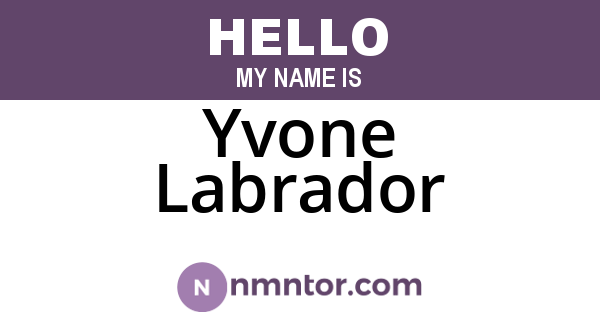 Yvone Labrador