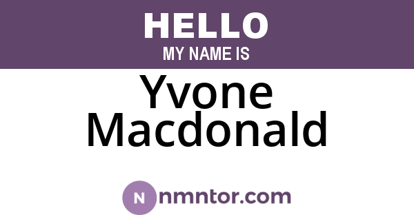 Yvone Macdonald