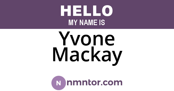 Yvone Mackay