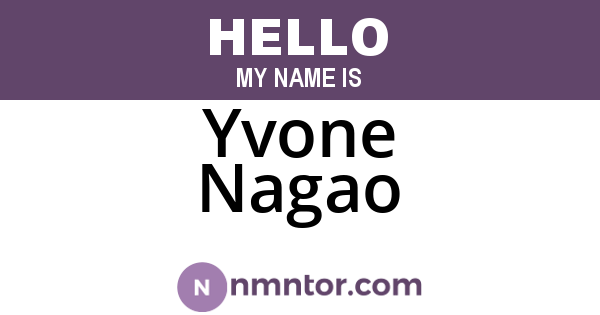 Yvone Nagao