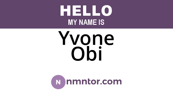 Yvone Obi