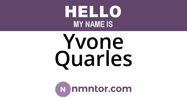 Yvone Quarles