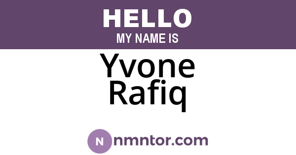 Yvone Rafiq