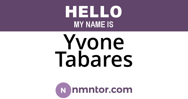 Yvone Tabares