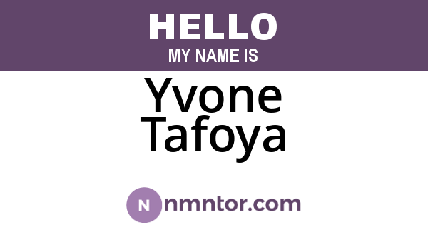 Yvone Tafoya