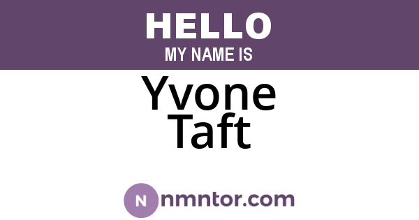 Yvone Taft
