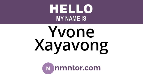 Yvone Xayavong