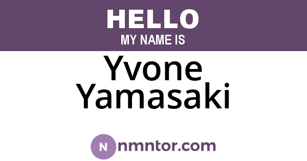 Yvone Yamasaki