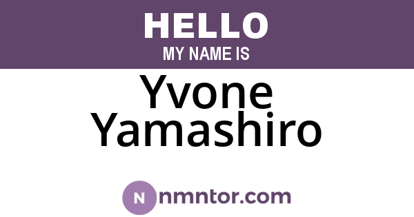 Yvone Yamashiro
