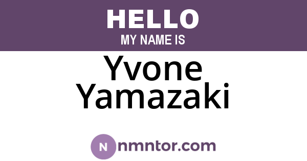 Yvone Yamazaki