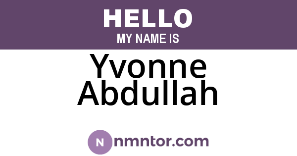 Yvonne Abdullah