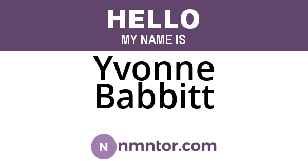 Yvonne Babbitt