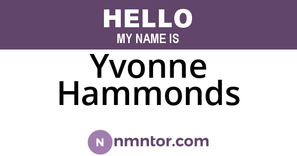 Yvonne Hammonds
