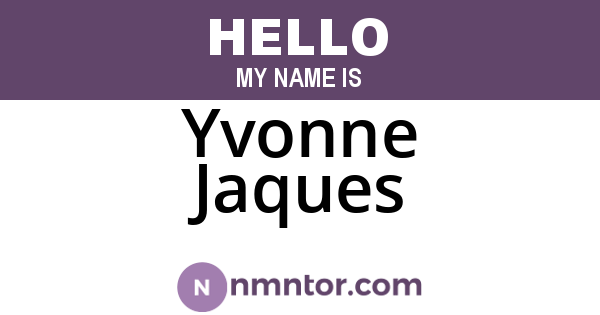 Yvonne Jaques