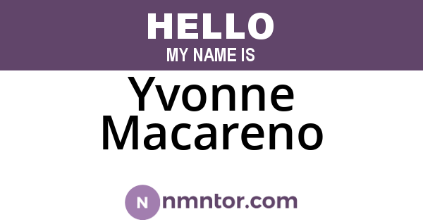 Yvonne Macareno