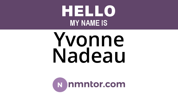 Yvonne Nadeau