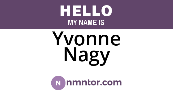 Yvonne Nagy