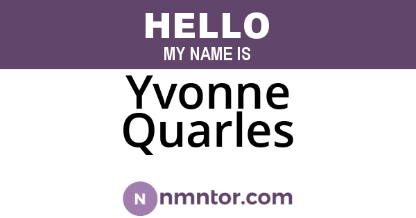 Yvonne Quarles