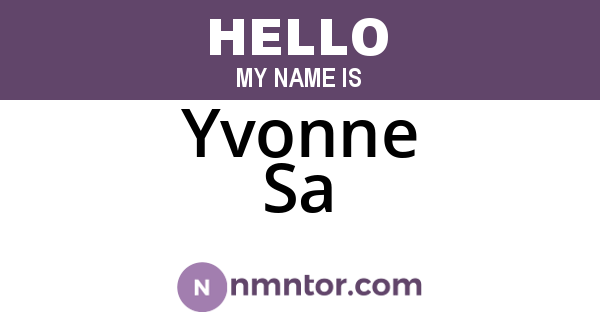 Yvonne Sa