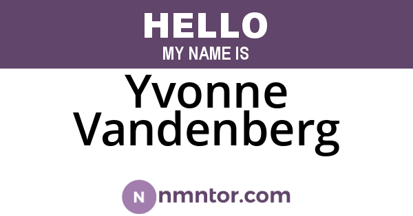 Yvonne Vandenberg