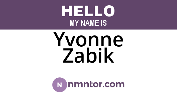 Yvonne Zabik