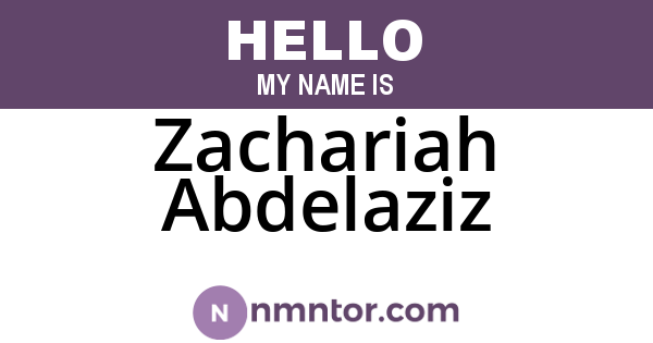 Zachariah Abdelaziz