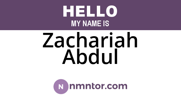 Zachariah Abdul