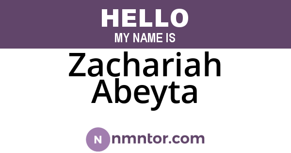 Zachariah Abeyta