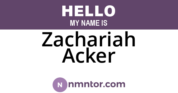 Zachariah Acker