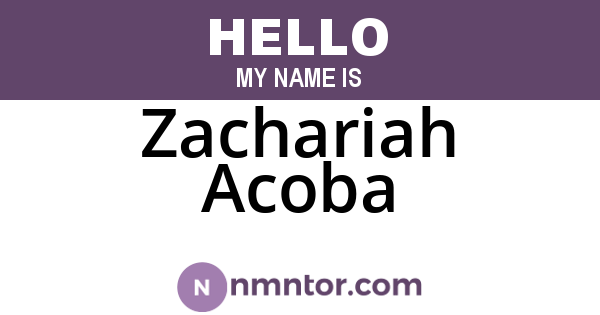 Zachariah Acoba