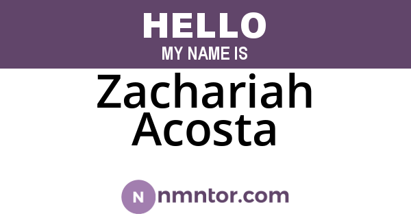 Zachariah Acosta