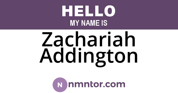Zachariah Addington