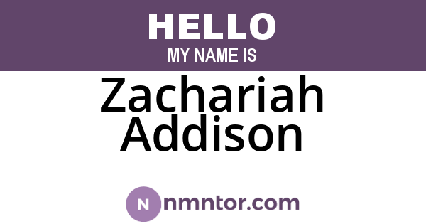 Zachariah Addison