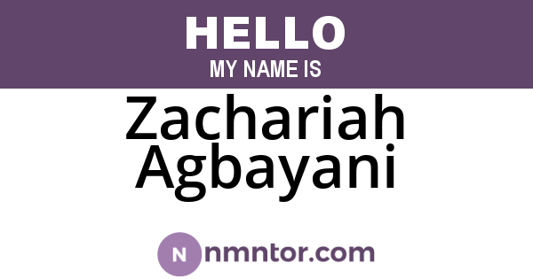 Zachariah Agbayani